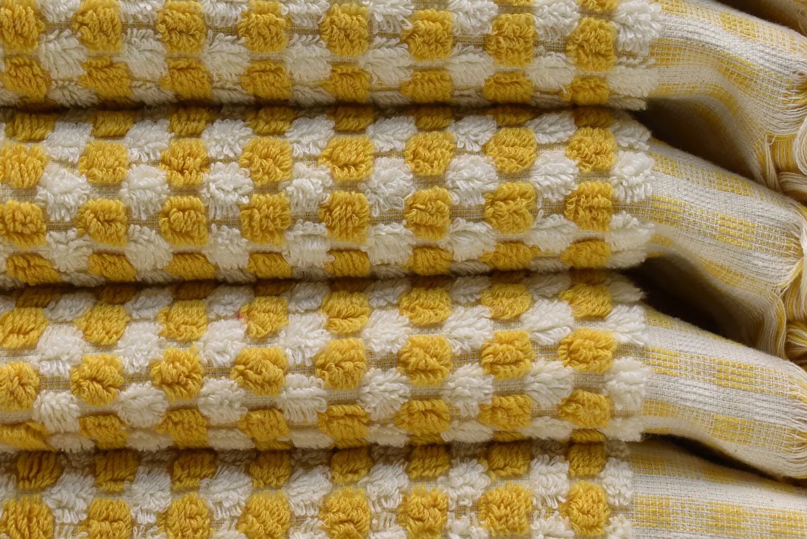 Bubble Mustard Terry Hand Towel Made from 100 Percent Turkish Cotton 38 Inch L x 20 Inch W - Love Salve